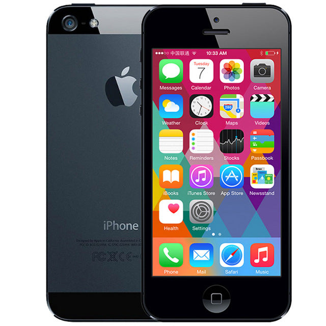 Original Apple iPhone 5 Unlocked cell phone 16&32&64GB Dual-Core 1GHz 3G WIFI GPS 8MP 1080P 4.0